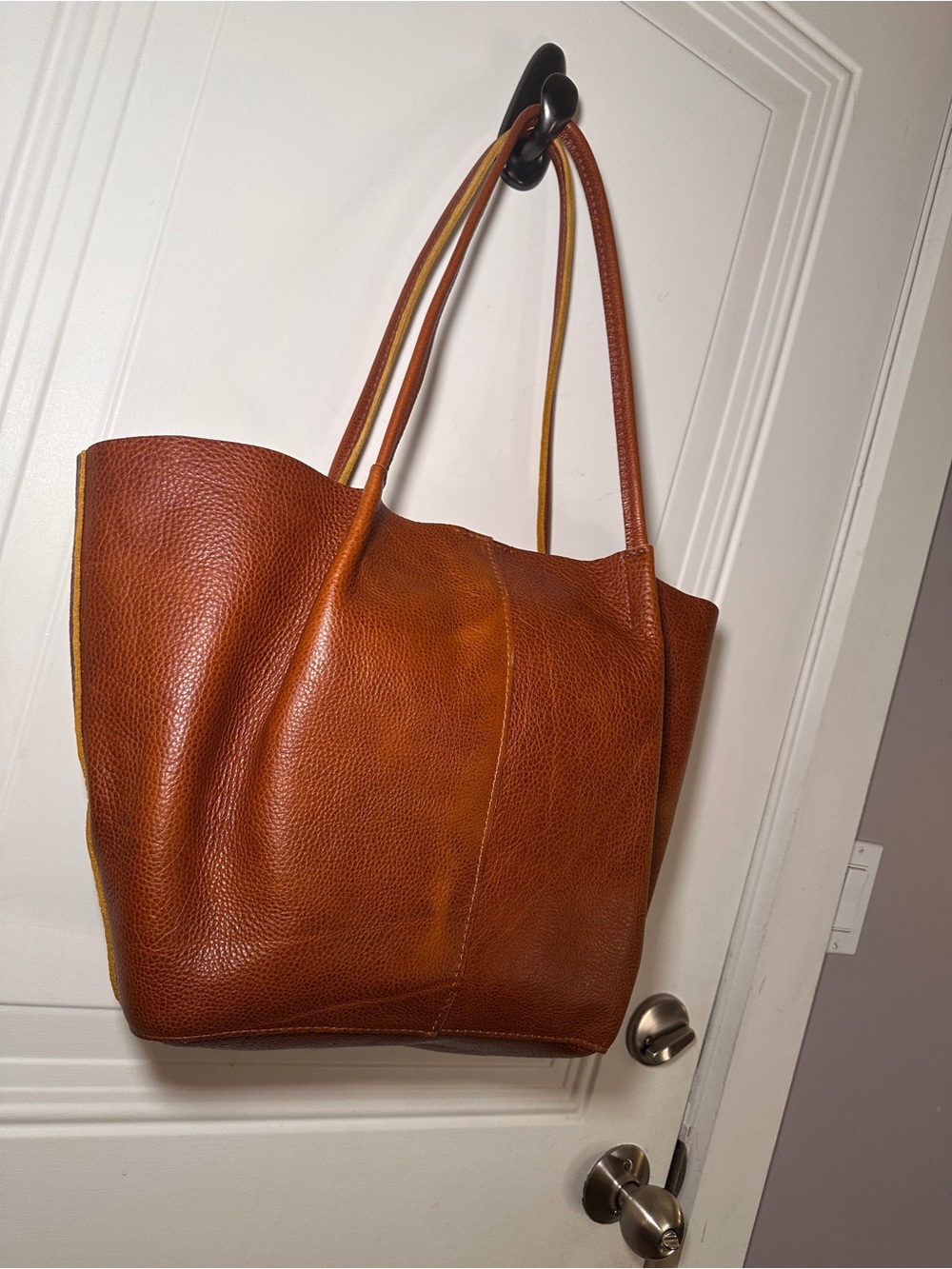 Portland Leather Large Devan Bucket Tote - Nutmeg - Picture 9 of 13